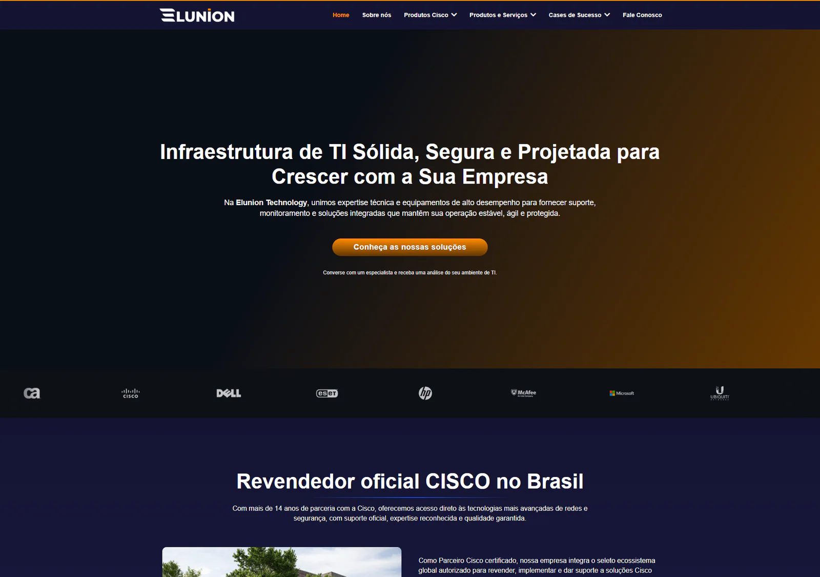 Hero do site Elunion Technology
